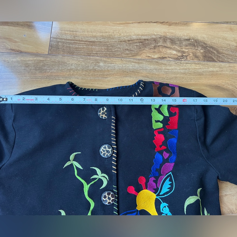 Y2K 100% Cotton Vintage Jacket with Embroidery Safari Mother-core size Large - Picture 10 of 12
